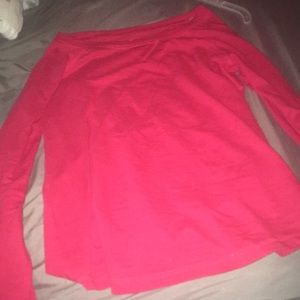 Red long sleeved top